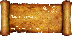 Masan Ervina névjegykártya